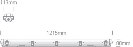 Φωτιστικό LED 60W 4000K 120cm PC Γκρι IP65 230V