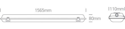 Φωτιστικό LED 2xT8 150cm Γκρι IP65 100-240V PC
