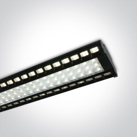 One Light Γραμμικό Φωτιστικό LED 80W 4000K 120cm Αλουμίνιο Μαύρο IP20 230V