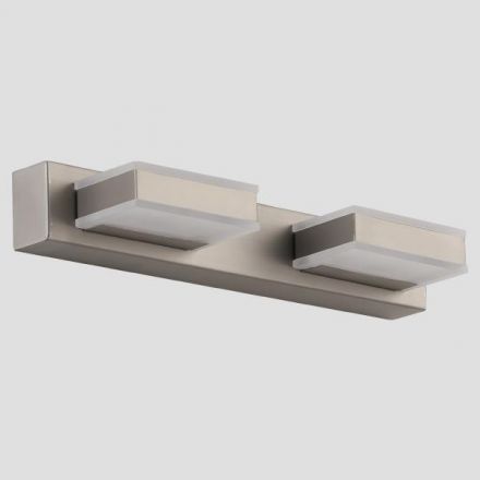 Φωτιστικό Μπάνιου LED 8W 4000Κ Τετράγωνο 2Φ 320X50X100 Νίκελ