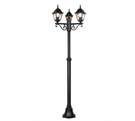 Trio Lighting Φωτιστικό Κολώνα LED 3xE27 LIVENZA Μαύρο Ματ IP44 200cm