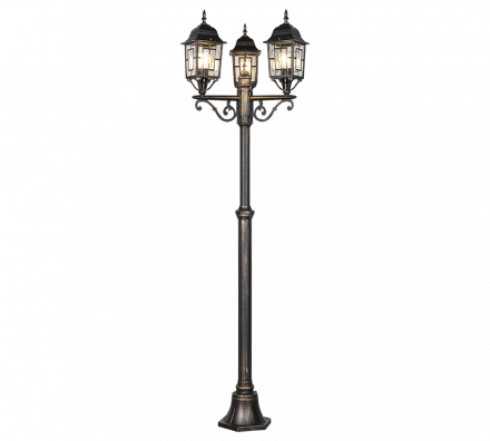 Trio Lighting Φωτιστικό Κολώνα LED 3xE27 VOLTURNO Αντικέ Σκουριά IP44 200cm