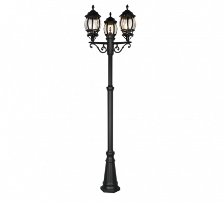 Trio Lighting Φωτιστικό Κολώνα LED 3xE27 ELVO Μαύρο Ματ IP44 240cm