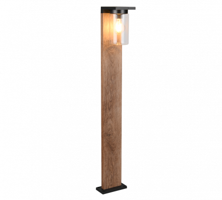 Trio Lighting Φωτιστικό Κήπου LED 1xE27 Daylight Sensor ARDILA Απόχρωση Ξύλου IP44