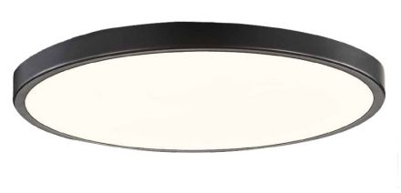 InLight Πλαφονιέρα Οροφής LED 24W 3CCT (by switch on base) από μαύρο μέταλλο και ακρυλικό D:30cm (42035-D-Black)