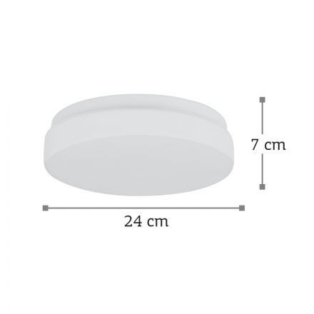 InLight Πλαφονιέρα οροφής από λευκό μέταλλο και λευκή οπαλίνα (42096-Β)