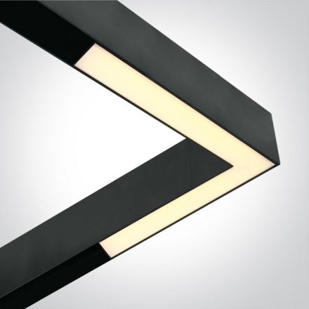 Γραμμικό Γωνιακό Φωτιστικό Ράγας LED 25W 3000K Αλουμίνιο Μαύρο