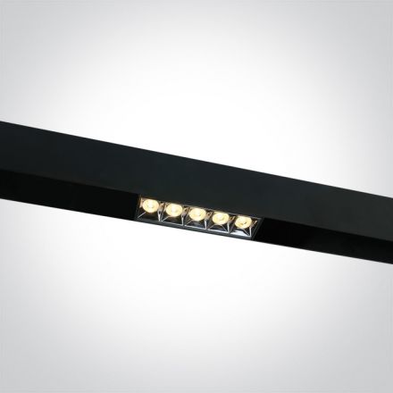 Μαγνητικό Γραμμικό Φωτιστικό Ράγας LED 12W 3000K Αλουμίνιο Μαύρο
