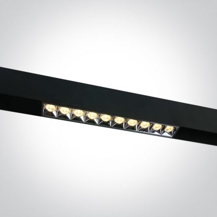 Μαγνητικό Γραμμικό Φωτιστικό Ράγας LED 22W 3000K Αλουμίνιο Μαύρο