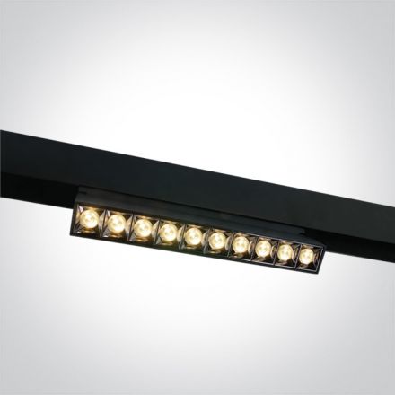 Μαγνητικό Γραμμικό Φωτιστικό Ράγας LED 22W 3000K Αλουμίνιο Μαύρο Ρυθμιζόμενο