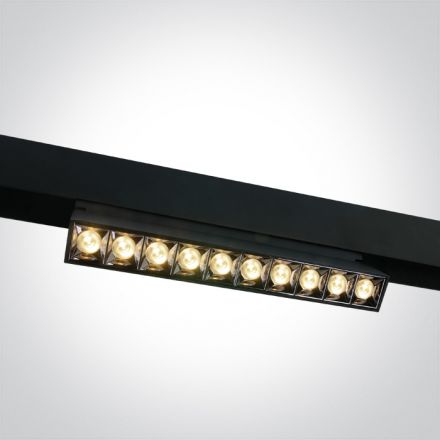 Μαγνητικό Γραμμικό Φωτιστικό Ράγας DALI LED 22W 3000K 48V Αλουμίνιο Μαύρο Ρυθμιζόμενο