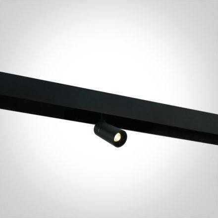 Μαγνητικό Spot Ράγας LED 6W 3000K Αλουμίνιο Μαύρο Ρυθμιζόμενο