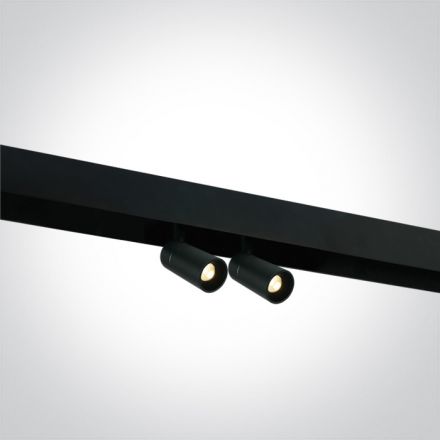Μαγνητικό Spot Ράγας LED 2x6W 3000K Αλουμίνιο Μαύρο Ρυθμιζόμενο