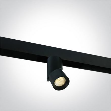 Μαγνητικό Spot Ράγας LED 15W 3000K 48V Αλουμίνιο Μαύρο Ρυθμιζόμενο