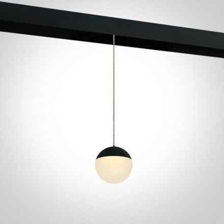 Μαγνητικό Κρεμαστό Φωτιστικό Ράγας Ball LED 10W 3000K 48V Αλουμίνιο Μαύρο