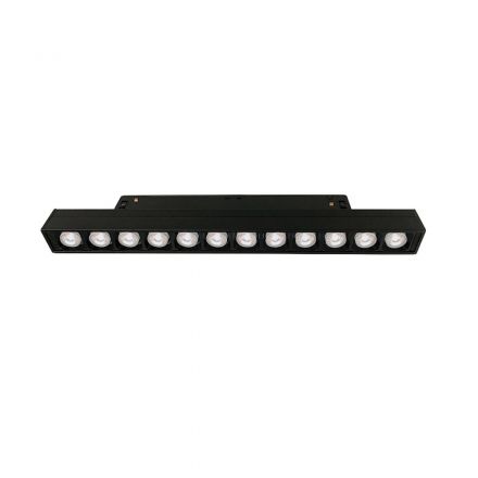 Μαγνητικό Γραμμικό Φωτιστικό Ράγας LED 12W 3000K 245mm Μαύρο Dimmable
