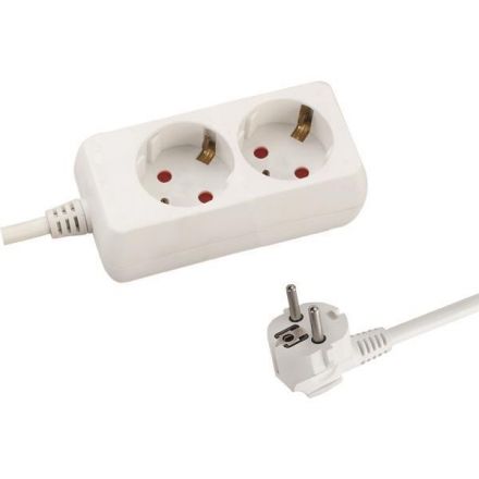 Πολυπριζο 2 Θεσεων Με Καλωδιο 3X1,5Mm 1,5M Με Προστασια Επαφων