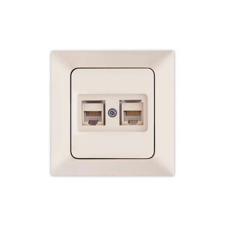 Πρίζα Data CAT 6 RJ 45 Διπλή Μπεζ NEAD