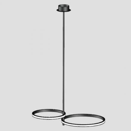 Φωτιστικό Κρεμαστο 2Φωτο LED 30W 600X360X250 Μαυρο