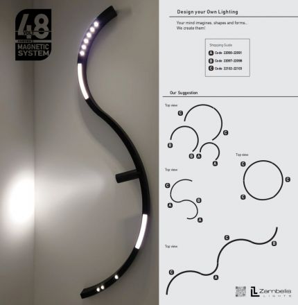 Zambelis Lights Μαγνητική Ράγα Ø60cm Trimless | 48V Magnetic Curved System