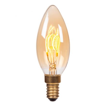 C35 Λάμπα Filament Ø3,5cm E14 3W 2200K Amber