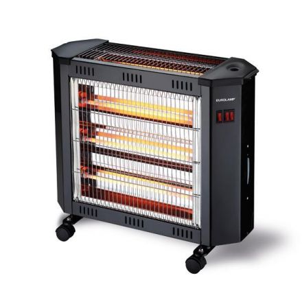 Θερμάστρα Χαλαζία 2400W Μαύρη Με Ανεμιστήρα και Υγραντήρα