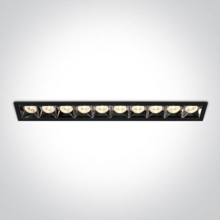 Χωνευτό Σποτ COB LED 40W 3000K Die Cast 230V Μαύρο