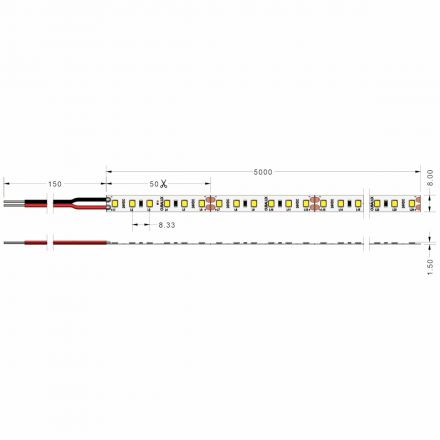 Cubalux Ταινία LED ΤΩΡΑ 9.6W/m 120 LED/m 24V IP20 5m 4000K