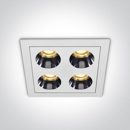 Τετράγωνο Χωνευτό Σποτ LED 10W 3000K Αλουμίνιο 230V Λευκό Dark Light