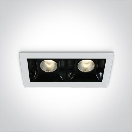 Χωνευτό Σποτ LED 2x2W Dimmable 3000K Die Cast Λευκό