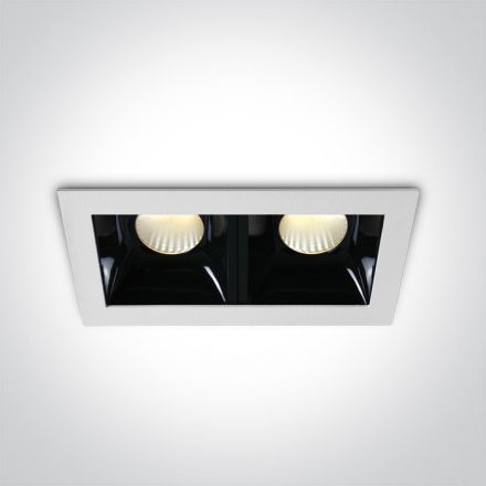Χωνευτό Σποτ COB LED 2x6,5W Dimmable 3000K Αλουμίνιο Λευκό