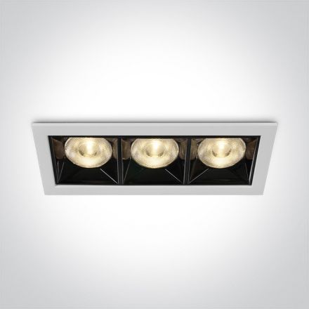 Τετράγωνο Χωνευτό Σποτ LED 12W 3000K Die Cast 230V Λευκό