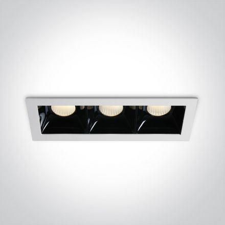 Χωνευτό Σποτ COB LED 3x6,5W Dimmable 3000K Αλουμίνιο Λευκό