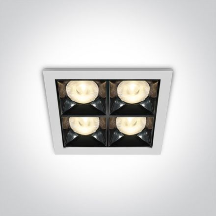 Τετράγωνο Χωνευτό Σποτ LED 16W 3000K Die Cast 230V Λευκό