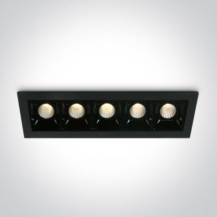 Χωνευτό Σποτ LED 5x2W Dimmable 3000K Die Cast Μαύρο