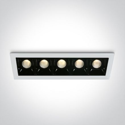 Χωνευτό Σποτ LED 5x2W Dimmable 3000K Die Cast Λευκό