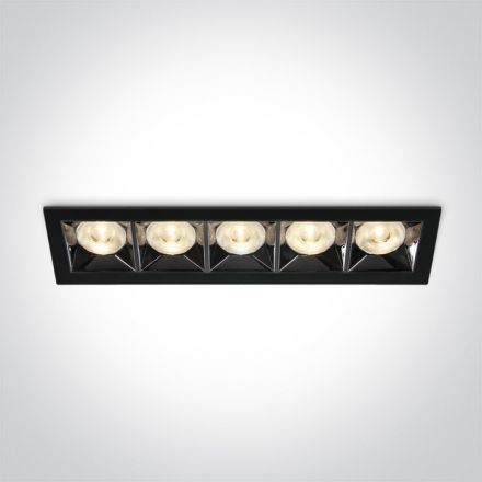 Χωνευτό Σποτ COB LED 20W 3000K Die Cast 230V Μαύρο