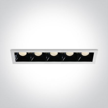 Χωνευτό Σποτ COB LED 5x6,5W Dimmable 3000K Αλουμίνιο Λευκό