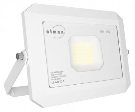 Προβολέας LED 50W Super Slim Λευκός (Σειρά Κ) 4000K