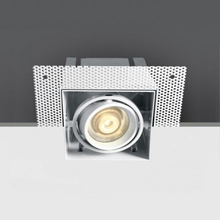 One Light Τετράγωνο Trimless LED Spot GU10 MR16 100-240V Αλουμίνιο Λευκό