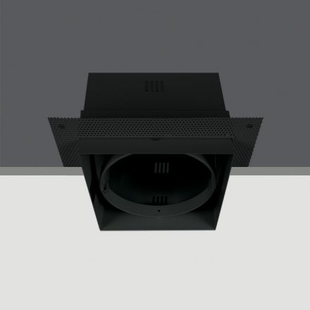 One Light Χωνευτό Trimless Box Για LED Spot Μεταλλικό Μαύρο 11110TR