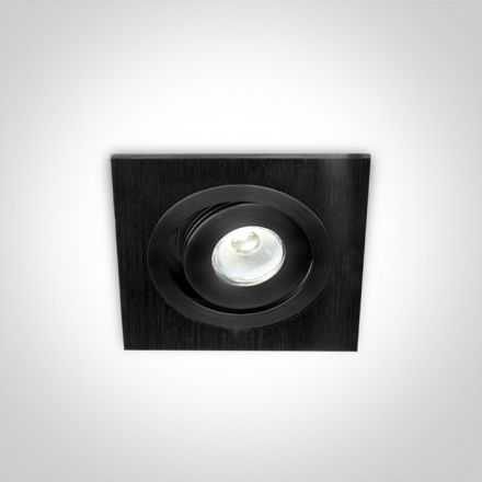 Τετράγωνο Χωνευτό LED Spot 1W 6000K 35° Αλουμίνιο Μαύρο