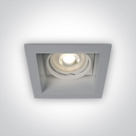 One Light Χωνευτό LED Spot GU10 MR16 Round Clip 12V Αλουμίνιο Γκρι Dark Light