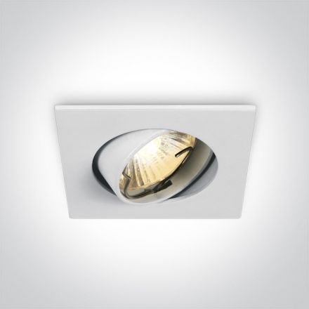 Τετράγωνο Χωνευτό LED Spot GU10 MR16 230V Αλουμίνιο Λευκό