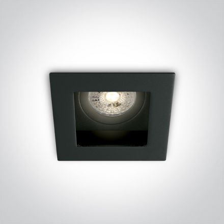 One Light Τετράγωνο Χωνευτό LED Spot GU10 MR16 100-240V Μέταλλο Μαύρο Dark Light