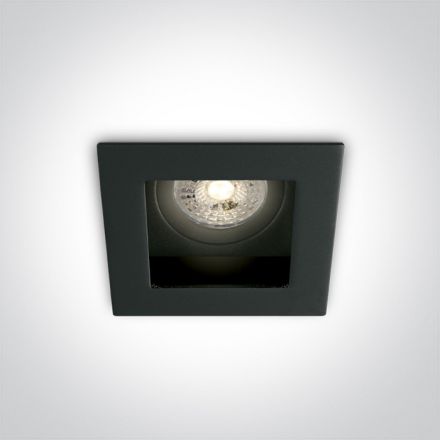 Τετράγωνο Χωνευτό LED Spot GU10 MR16 100-240V Μέταλλο Μαύρο Dark Light
