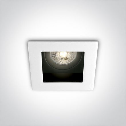 One Light Τετράγωνο Χωνευτό LED Spot GU10 MR16 100-240V Μέταλλο Λευκό Dark Light