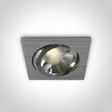 Τετράγωνο Χωνευτό LED Spot 6W 3000K 36° Αλουμίνιο Dimmable 100-240V