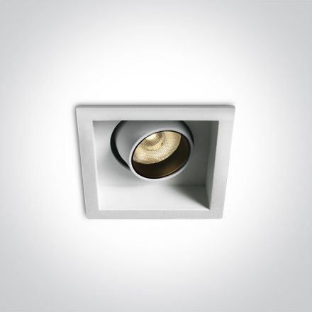 Τετράγωνο Χωνευτό Spot COB LED 6W 3000K 24° Αλουμίνιο Λευκό IP20