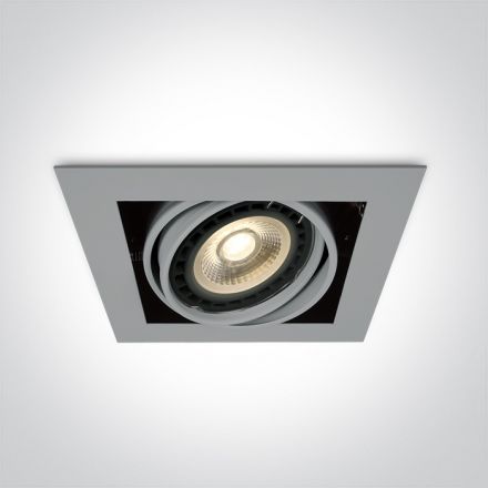 Τετράγωνο Χωνευτό Spot LED G53 R111 Αλουμίνιο Γκρι IP20 12V